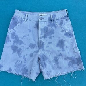 PacSun Light Blue Tie-dye Denim Shorts